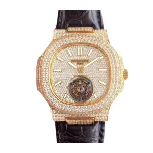 Patek Philippe Nautilus 5711 Tourbillon “Jumbo” Yellow Gold Dial Signature Replica 1:1