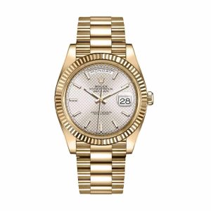 Rolex Day-Date 228238-0004 “Diagonal Silver” Premium Duplicate