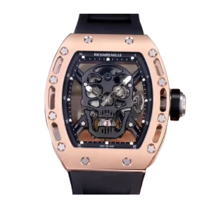 Richard Mille RM 52-01 Tourbillon “Skull” Dial Rose Gold Detailed Replica
