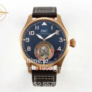 IWC Big Pilot 43 Tourbillon RG RMSF Blue Dial on Brown Leather Strap