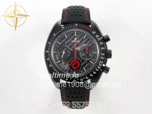 Omega Speedmaster Team Alinghi Black Ceramic BLSF on Leather Strap Manual Winding Movement