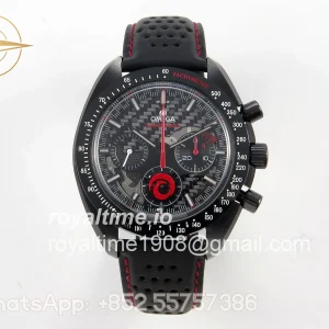 Omega Speedmaster Team Alinghi Black Ceramic BLSF on Leather Strap Manual Winding Movement