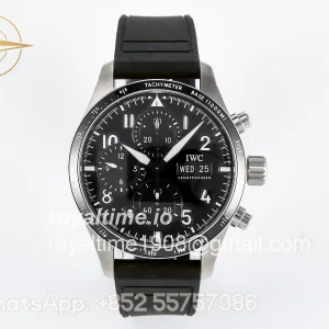 IWC Pilot’s Watch IW388305 BLSF Performance Chronograph 41mm Mercedes-AMG F1 Team SS Black Dial On Black EasX-CHANGE System Rubber Strap A7750 to 69385