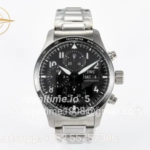 IWC Pilot’s Watch IW388307 BLSF Performance Chronograph 41mm Mercedes-AMG F1 Team SS Black Dial On Stainless steel bracelet A7750 to 69385