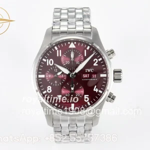 IWC Pilot’s Watch IW388107 BLSF Performance Chronograph 41mm Chinese New Year Special Edition SS Red Dial On Stainless steel bracelet A7750 to 69385