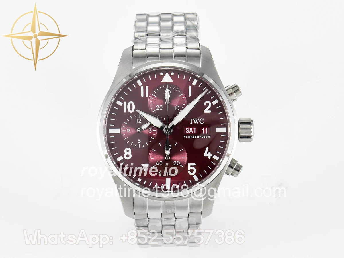 IWC Pilot’s Watch IW388107 BLSF Performance Chronograph 41mm Chinese New Year Special Edition SS Red Dial On Stainless steel bracelet A7750 to 69385