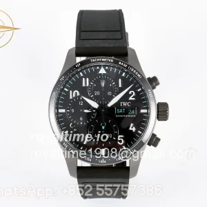 IWC Pilot’s Watch IW388307 BLSF Performance Chronograph 41mm Mercedes-AMG F1 Team SS Black Dial On Black EasX-CHANGE System Rubber Strap A7750 to 69385