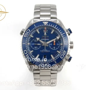 Omega Planet Ocean 600M Chrono SS VRF Blue Bezel Blue Dial on SS Bracelet A9900