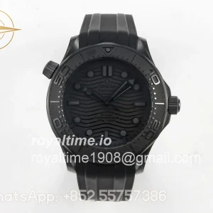 Omega Seamaster Diver 300M Black Ceramic Bezel ORF All Black Dial On Black Rubber Strap OR8806