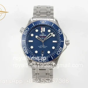 Omega Seamaster Diver 300M SS ORF Blue Ceramic Blue Dial on SS Bracelet OR8800