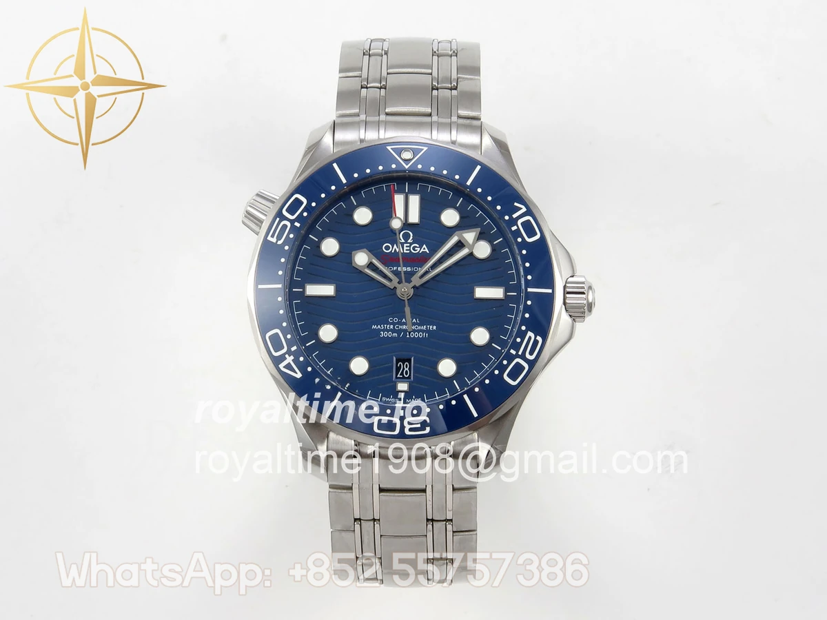 Omega Seamaster Diver 300M SS ORF Blue Ceramic Blue Dial on SS Bracelet OR8800