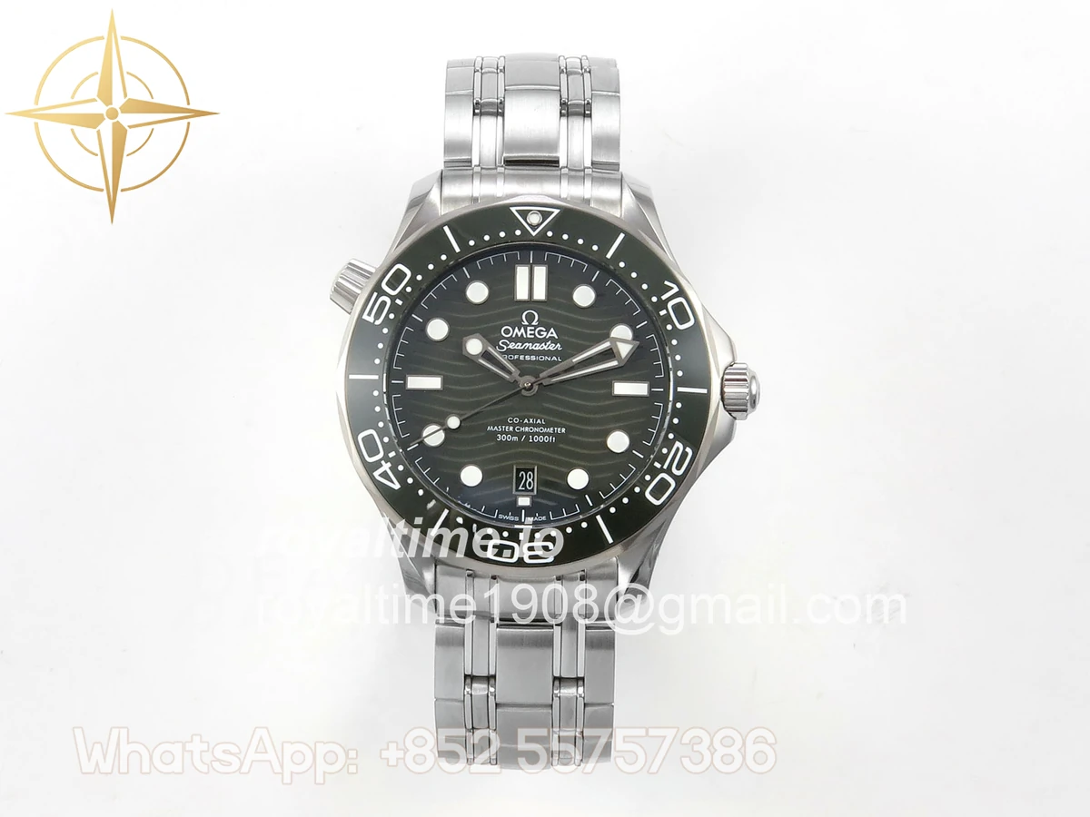 Omega Seamaster Diver 300M SS ORF Green Ceramic Green Dial on SS Bracelet OR8800