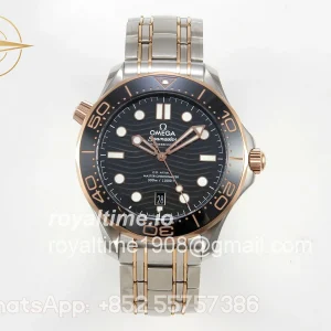 Omega Seamaster Diver 300M SS/RG ORF Black Ceramic Black Dial on SS/RG Bracelet OR8800