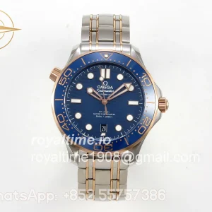 Omega Seamaster Diver 300M SS/RG ORF Blue Ceramic Blue Dial on SS/RG Bracelet OR8800