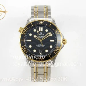 Omega Seamaster Diver 300M SS/YG ORF Black Ceramic Black Dial on SS/YG Bracelet OR8800