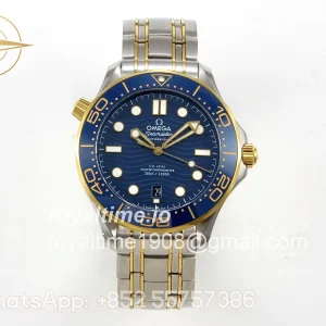 Omega Seamaster Diver 300M SS/YG ORF Blue Ceramic Blue Dial on SS/YG Bracelet OR8800