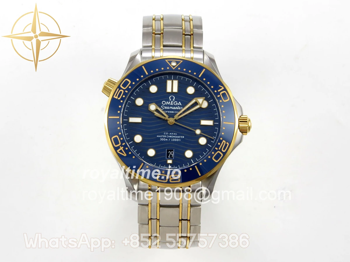 Omega Seamaster Diver 300M SS/YG ORF Blue Ceramic Blue Dial on SS/YG Bracelet OR8800