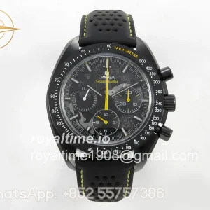 Omega Speedmaster Black Ceramic BLSF Black/Yellow on Leather Strap Manual Winding Movement