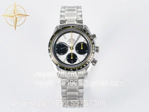 Omega Speedmaster Racing Master SS HKF White/Black Dial on SS Bracelet A7750