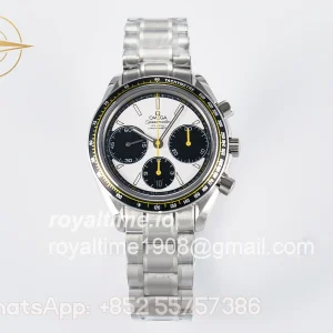 Omega Speedmaster Racing Master SS HKF White/Black Dial on SS Bracelet A7750