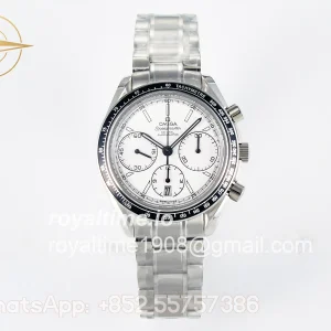 Omega Speedmaster Racing Master SS HKF White Dial on SS Bracelet A7750