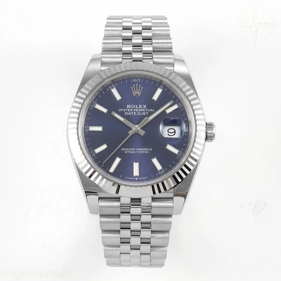 Rolex DateJust 41mm 126334 ARF Blue Stick Dial on Jubilee Bracelet DD3235