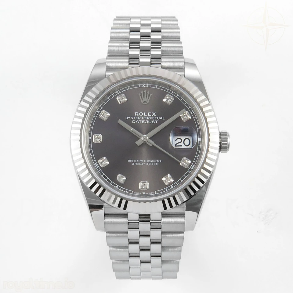 Rolex DateJust 41mm 126334 ARF Gray Diamonds Dial on Jubilee Bracelet DD3235