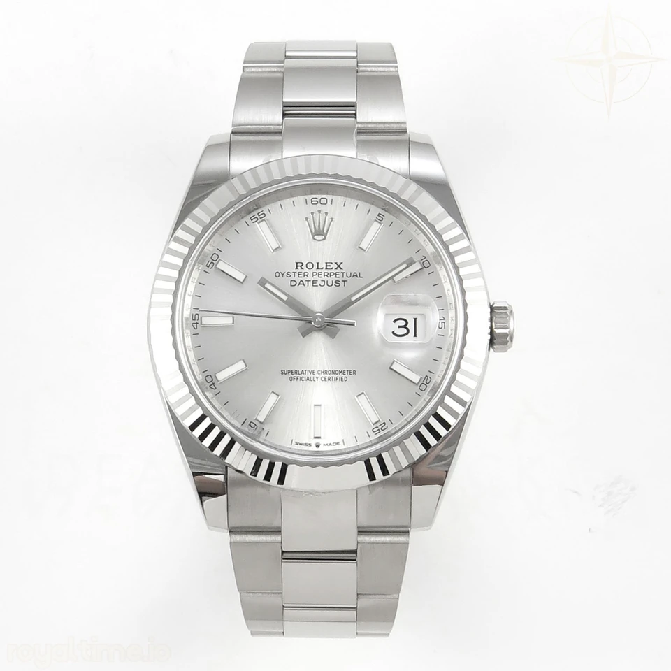 Rolex DateJust 41mm 126334 ARF Sliver Stick Dial on Oyster Bracelet DD3235