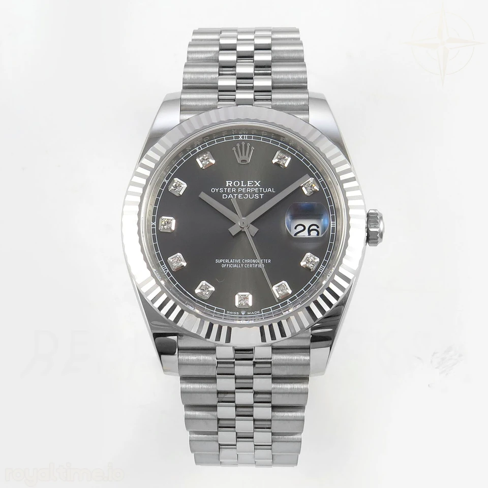 Rolex DateJust 41mm 126334 Clean Plus Gray Diamonds Dial on Jubilee Bracelet DD3235