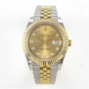 Rolex DateJust 41 126333 QF 904L Steel YG Diamonds Dial on SS/YG Jubilee Bracelet QF3235 (145g)