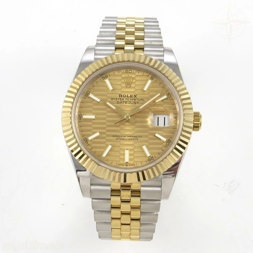 Rolex DateJust 41 126333 QF 904L Steel YG Textured Dial on SS/YG Jubilee Bracelet QF3235 (145g)