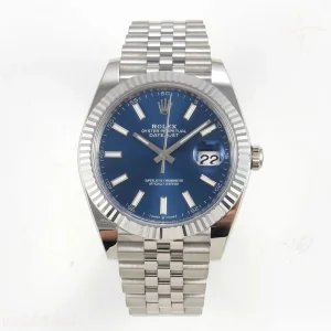 Rolex DateJust 41 126334 Clean Plus 904L Steel Blue Stick Dial on Jubilee Bracelet DD3235