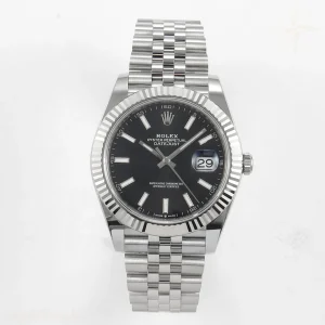 Rolex DateJust 41 126334 SCF 904L Steel Black Stick Dial on Jubilee Bracelet A3235