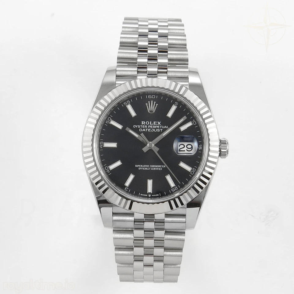 Rolex DateJust 41 126334 SCF 904L Steel Black Stick Dial on Jubilee Bracelet A3235