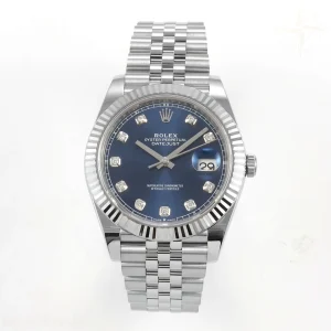 Rolex DateJust 41 126334 SCF 904L Steel Blue Diamonds Dial on Jubilee Bracelet A3235