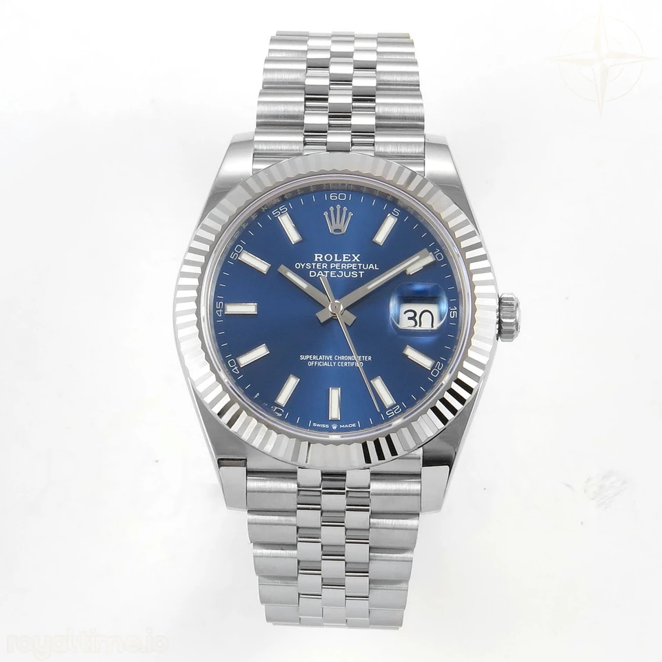 Rolex DateJust 41 126334 SCF 904L Steel Blue Stick Dial on Jubilee Bracelet A3235
