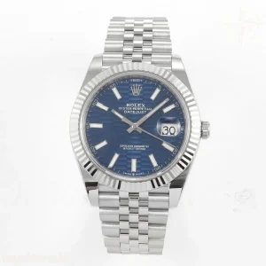 Rolex DateJust 41 126334 SCF 904L Steel Blue Textured Stick Dial on Jubilee Bracelet A3235