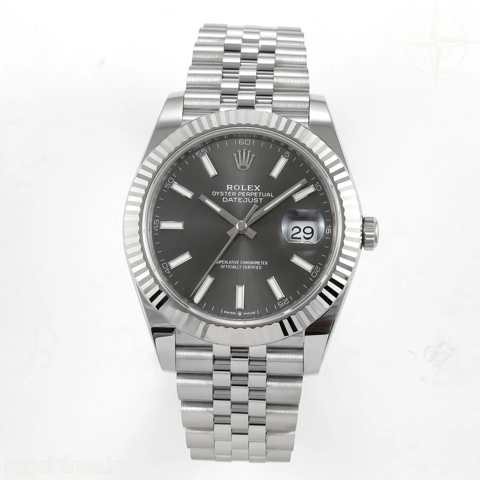 Rolex DateJust 41 126334 SCF 904L Steel Gray Stick Dial on Jubilee Bracelet A3235