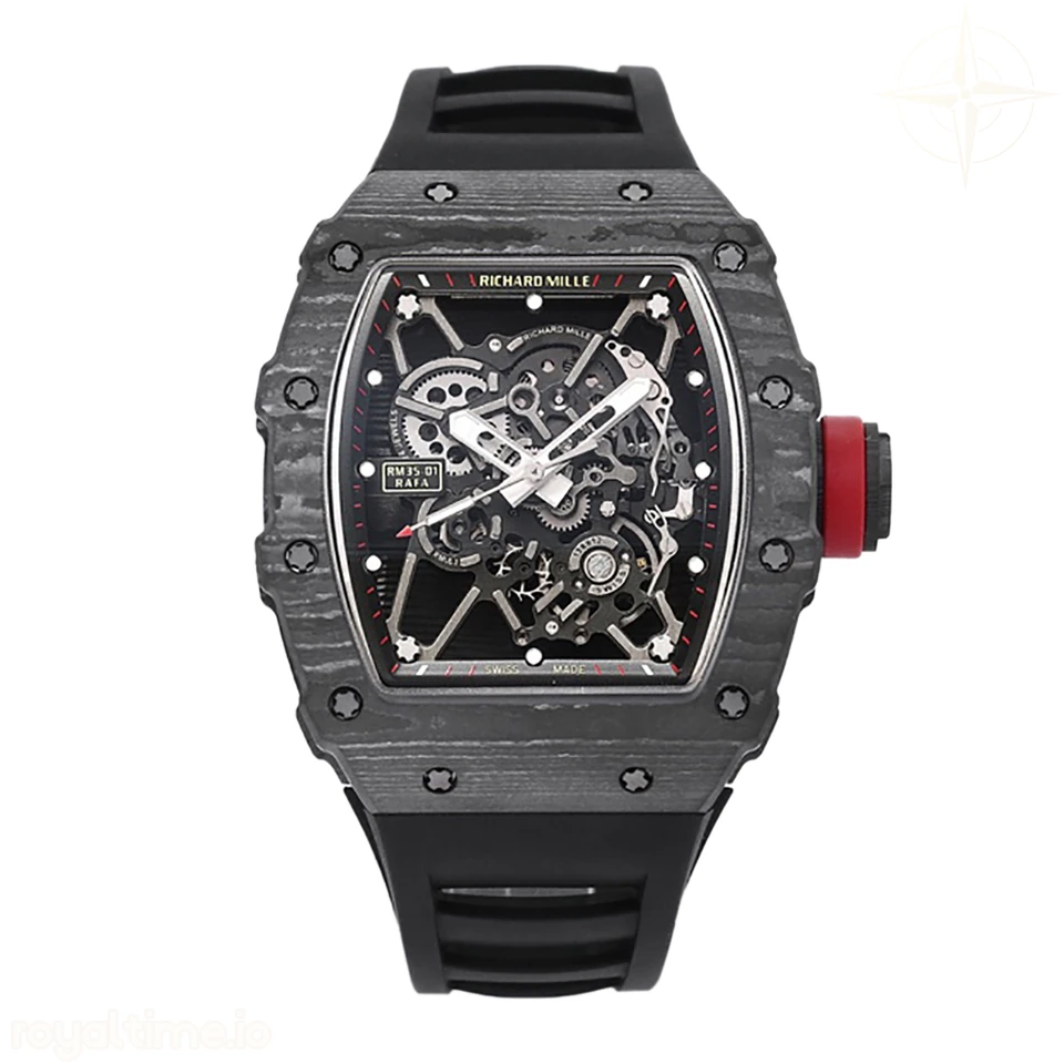 Richard Mille RM 035-01 Rafael Nadal NTPT Carbon on Black Rubber Strap