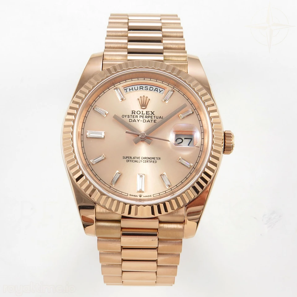 Rolex Day Date 40 RG TMF RG Diamonds Dial on President Bracelet VR3255 (Weighted) 208g