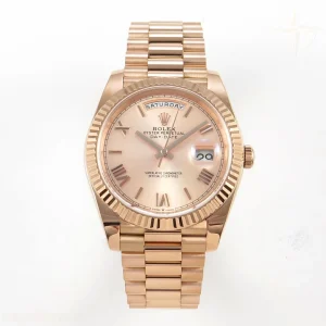 Rolex Day Date 40 RG TMF RG Roman Dial on President Bracelet VR3255 (Weighted) 208g