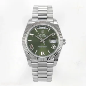 Rolex Day Date 40 SS 228239 QF Green Ombre Roman Dial on President Bracelet A2836 V6 (200g)