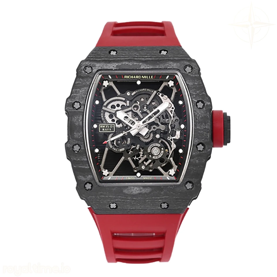 Richard Mille RM 035-01 Rafael Nadal NTPT Carbon on Red Rubber Strap