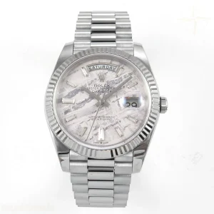 Rolex Day Date 40 SS TMF Meteorite Crystal Dial on President Bracelet VR3255 (Weighted) 208g