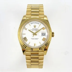 Rolex Day Date 40 YG 228238 QF White Roman Dial on President Bracelet A2836 V6 (200g)