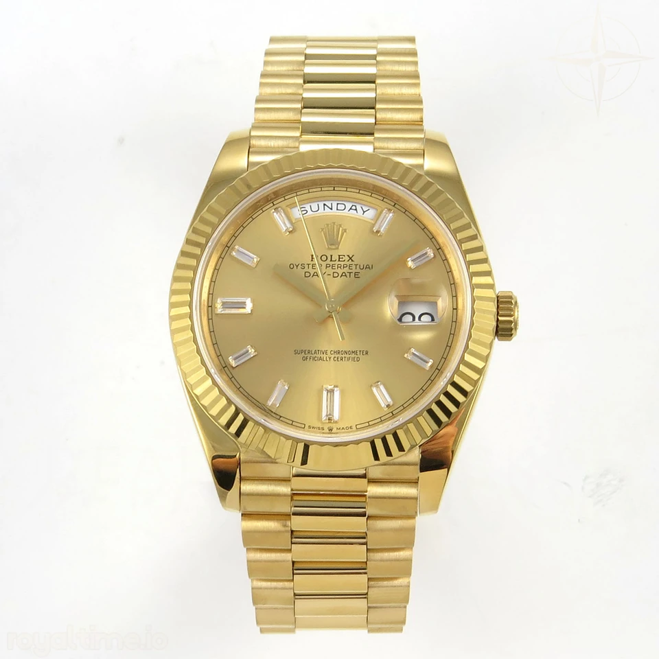 Rolex Day Date 40 YG 228238 QF YG Crystal Dial on President Bracelet VR3255 V8 (190g)