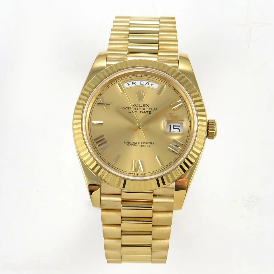 Rolex Day Date 40 YG 228238 QF YG Roman Dial on President Bracelet VR3255 V8 (190g)