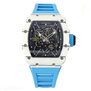 Richard Mille RM 035-01 Rafael Nadal White NTPT on Blue Rubber Strap (Sonic)