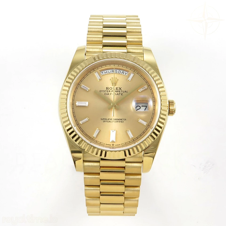 Rolex Day Date 40 YG TMF YG Diamonds Dial on President Bracelet VR3255 (Weighted) 208g