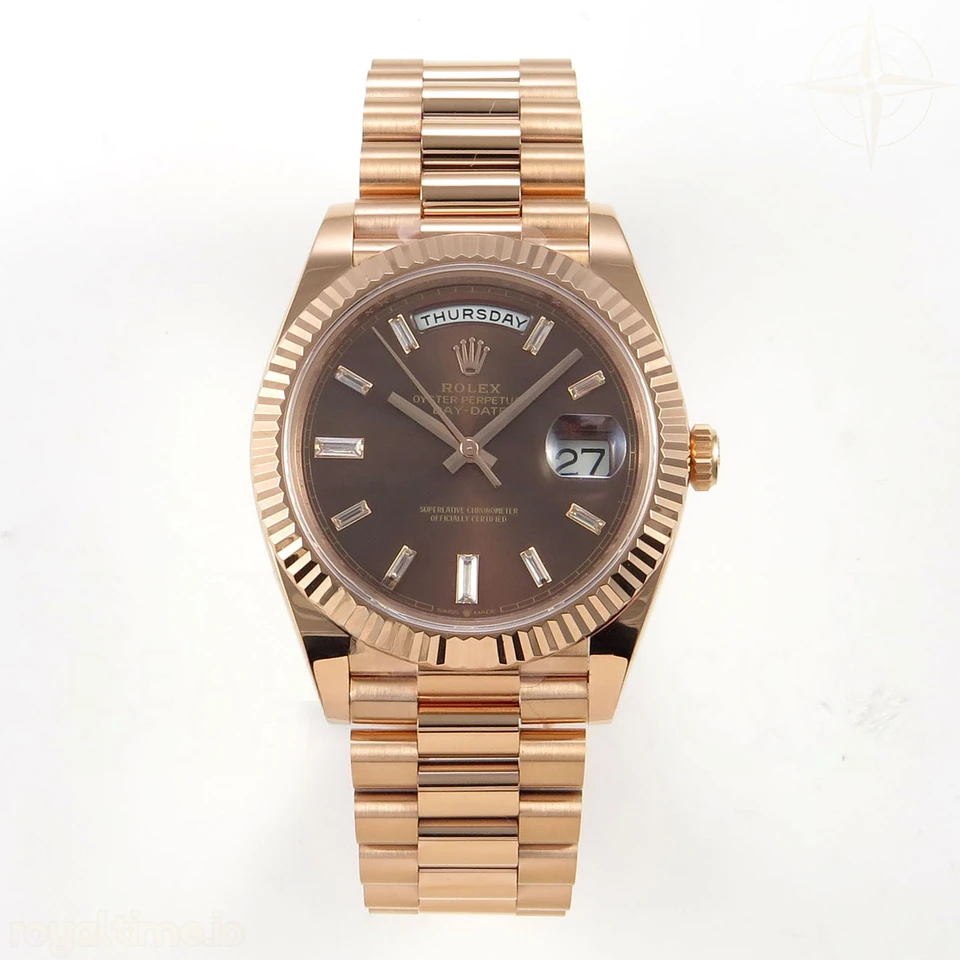 Rolex DayDate 40 228235 ARF Brown Crystal Dial on President Bracelet VR3255